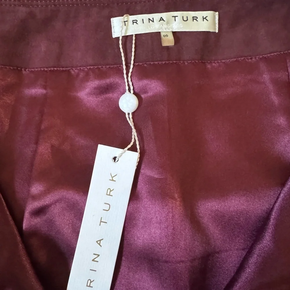 Trina Turk Leather/Suede Mini Harvest Skirt Size 00